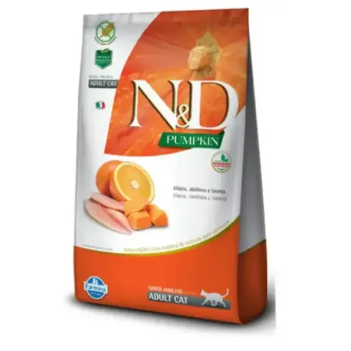 Farmina N&D Pumpkin Gatos Adultos Tilápia e Laranja 400 g