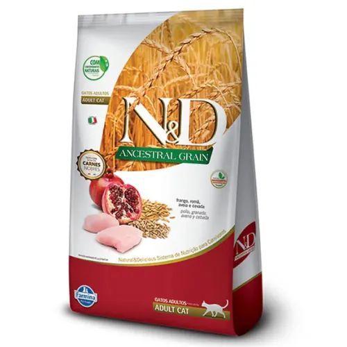 Farmina N&D Ancestral Grain Gatos Adultos Frango e Romã 400 g