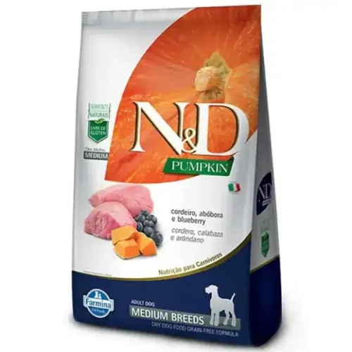 Farmina N&D Pumpkin Cães Adultos Raças Médias Cordeiro 2,5 kg