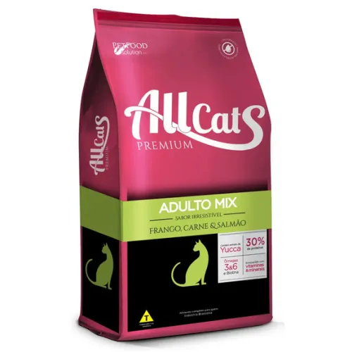 Allcats Gatos Adultos Premium Mix Frango Carne e Salmão 10,1kg
