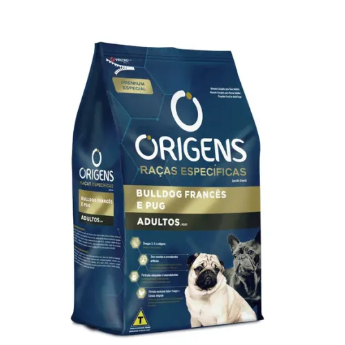 Origens Cães Adultos Raças Específicas Bulldog Francês e Pug 1 kg