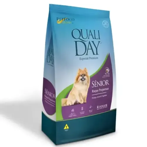 Qualiday Cães Sênior Raças Pequenas Frango e Vegetais 10,1 kg