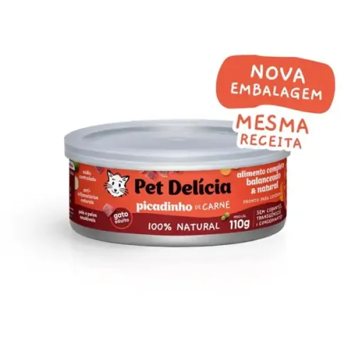 Ração Úmida Pet Delícia Gatos Picadinho de Carne 110 g