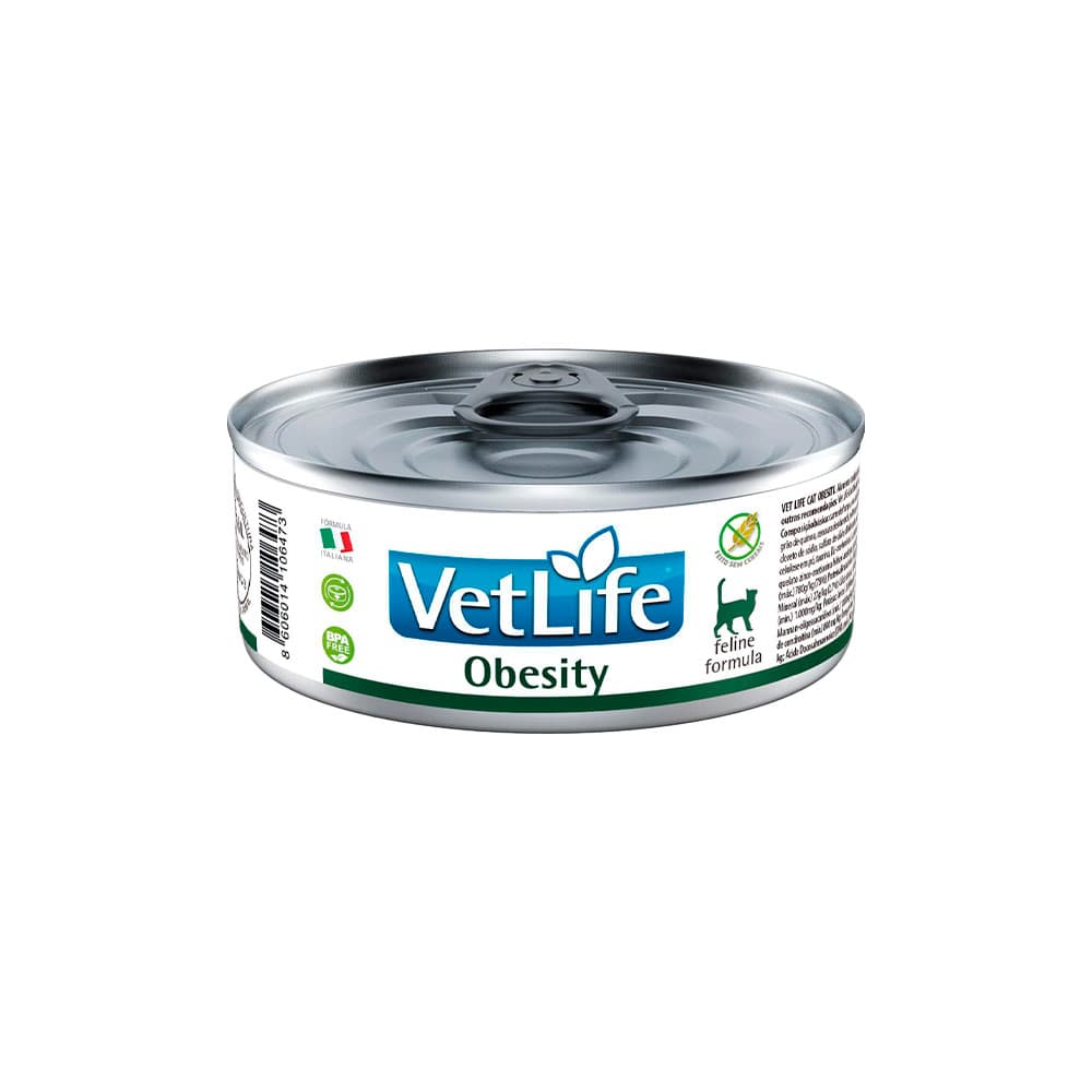 Ração Úmida Farmina Vet Life Obesity para Gatos Adultos de Todas as Raças 85 g