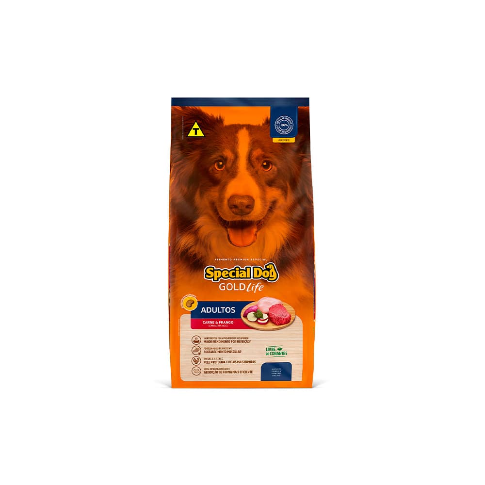 Ração Special Dog GoldLife Premium Especial Sabor Carne e Frango com Batata-Doce para Cães Adultos