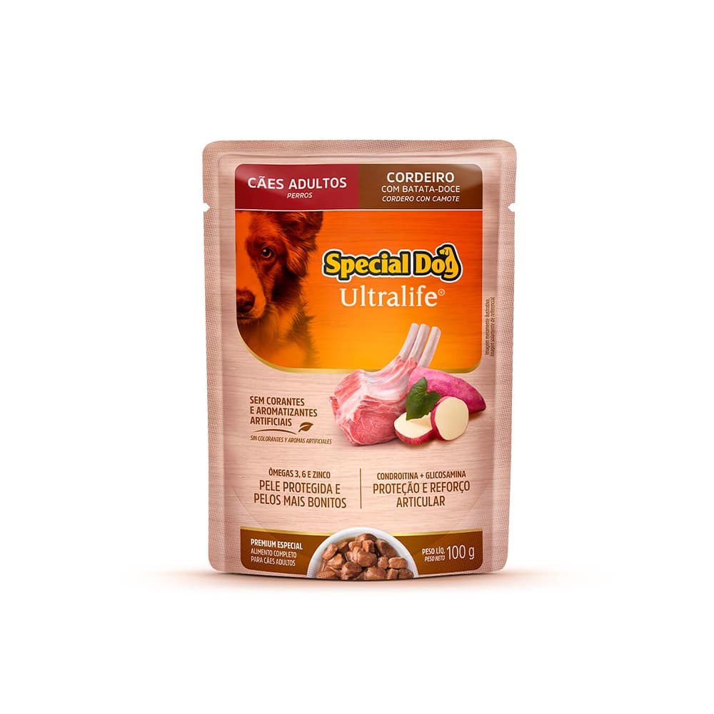 Ração Úmida Special Dog Ultralife Cordeiro com Batata-Doce para Cães Adultos 100g