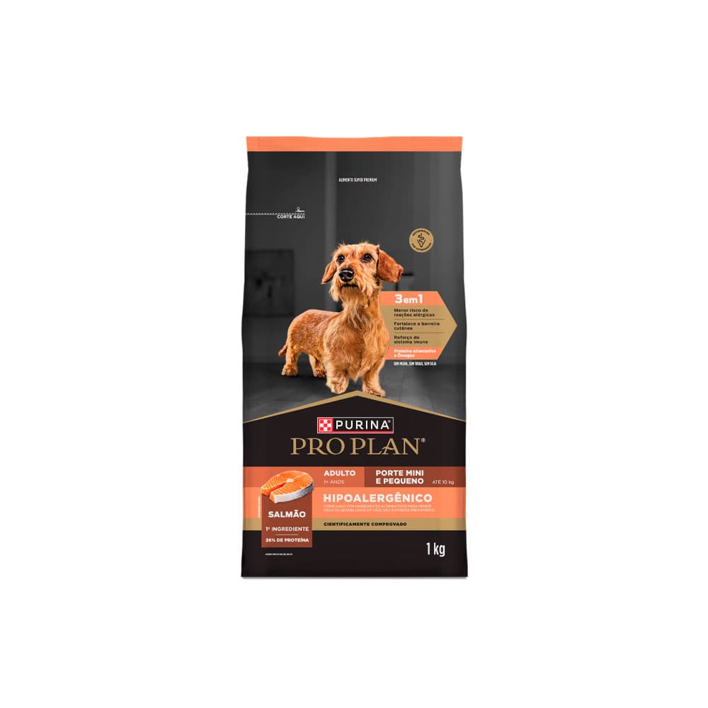 Ração Nestlé Purina Pro Plan Hipoalergênico para Cães Adultos Porte Mini e Pequeno Sabor Salmão